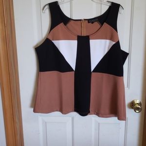 Brown,black and white flaired tank